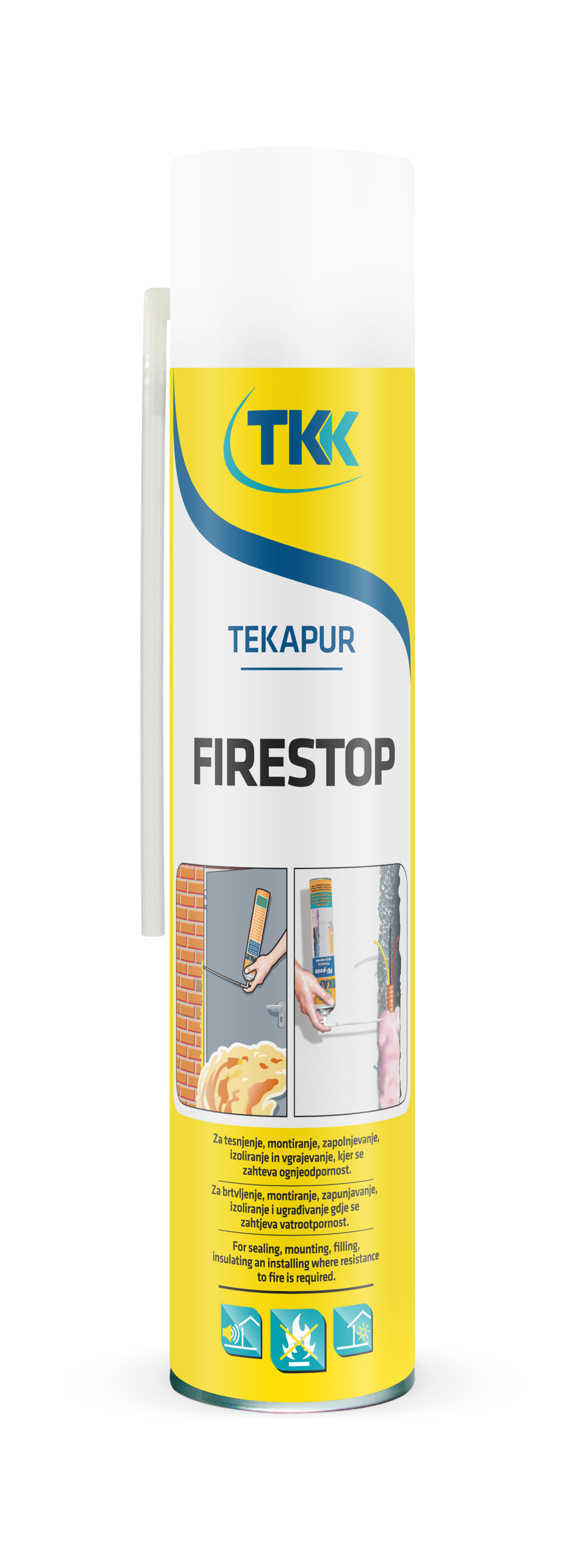 TEKAPUR Spray огнестойкая бытовая монтажная пена 700 мл.
