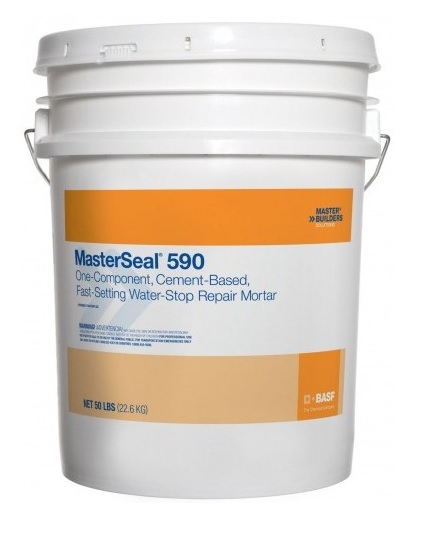 MasterSeal 590 Сверхбыстротвердеющая цементная смесь для устранения активных протечек воды в бетоне и кирпичной кладке